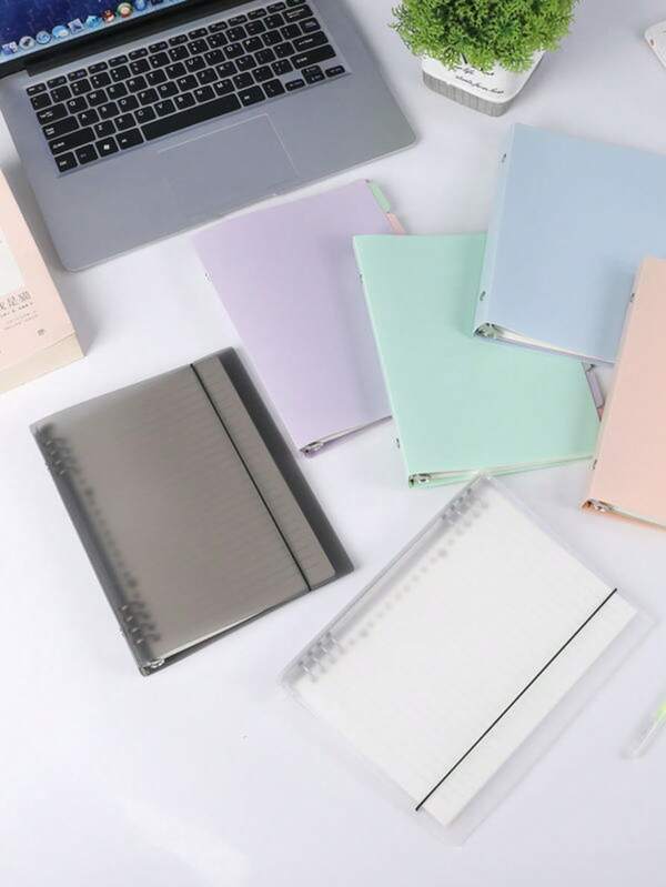 1 Portada de carpeta gris A5/A4 con banda elástica para diario/agenda, organizador de archivos de oficina duradero, almacenamiento de documentos | Organizador funcional | Construcción duradera para volver a la escuela, útiles escolares