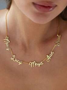 1 pezzo Collana personalizzata in oro/argento/oro rosa con lettere e numeri inglesi personalizzati, regalo per coppie e famiglie per Ognissanti, Natale, moda autunnale, stile vintage, unisex, minimalista, casual, gotico, punk, adatto per lei, fidanzato, fidanzata, papà, mamma, famiglia, amici, animali domestici, figlio, figlia, nonni, anniversario, San Valentino, Festa della Mamma, compleanno, laurea, Festa del Papà, matrimonio