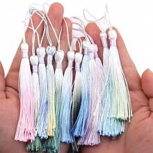 4 unidades/pacote de brincos com pingente de borla ombré de poliéster com 3 camadas, 70 mm, bloco de cores, longo, para mulheres, boêmio, multicamadas, brincos de borla, acessórios para brincos faça você mesmo