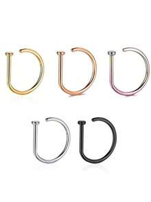 1/3/5 szt. Kobiety Mężczyźni Fałszywy kolczyk do nosa Modny 14K Złoty Kształt D Punk Hip Hop Kolczyki do nosa Nie przekłuwać Cienki Metalowy Jednostronny Klips do nosa Stal nierdzewna Perforacja Septum Odpowiednie dla nastolatków Biżuteria do ciała Paznokieć do ust, Kolczyk do paznokci, Kolczyk do nosa w kształcie litery D, Paznokieć do nosa, Paznokieć do ust, Kolczyk do wargi, Bez perforacji, Biżuteria do przekłuwania ciała człowieka, Punk Europejski i Amerykański Styl