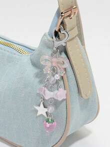 1 móc khóa hình dâu tây, nơ, trái khế dễ thương dành cho cả nam và nữ, phong cách tươi mát mùa hè, món quà lý tưởng cho các cặp đôi, bạn thân - Nhiều màu - Xem 3