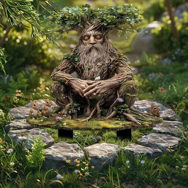 Bezaubernde Waldwächter Acryl Garten | Naturinspirierte Outdoor-Dekoration mit uralten Baumwesen & Tieren | Perfekt für Terrasse, Rasen und Zuhause | Ideales Weihnachtsgeschenk für Naturliebhaber