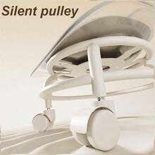 Senmeo Rolling Stool With Backrest, Mini Shoe Stools, Portable Multi-Purpose Wheeled Stool With Comfortable Foam Cushion, 360° Rotating Wheels For Home, Office, Salon & Garage - Transparent