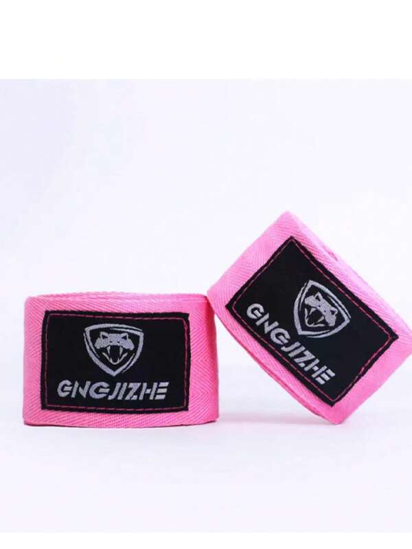 1 Pair Pink Muay Thai Boxing Wraps, Sports Sweat-Absorbent Bandages, Martial Arts Hand Wraps, 3 Meters/5m, For Students And Adults