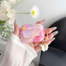 IMD 耳机盒,贝壳吊坠耳机套,油画印花防震耳机保护壳,兼容 1/2/3/4/Pro - 粉紅色 - 查看 19