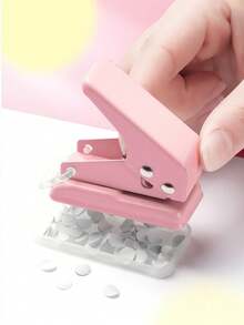 1pc Mini Single Hole Punch, 6mm Circle Holes, Small Tiny Hole Punch With Non-Slip Removable Base & Lock, For Journaling Crafts Scrapbooks Paper Card,Back To School,School Supplies