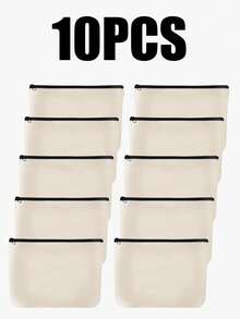 25~1 peça de bolsa de tecido em branco para faça você mesmo, nécessaire de viagem, bolsa para tela de pintura, bolsa de cosméticos de lona, bolsa para pintura, bolsa infantil, prática para trabalho, escola, estojo de lápis de viagem - Multicolorido - Ver 3