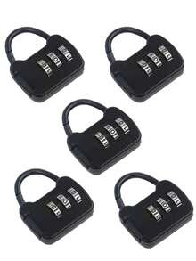 5pcs Premium Metal Combination Lock 3 Digit Password Combination Padlock Suitcase Luggage Metal Code Lock Mini Anti-Theft Locks Drawer Lock Ideal For Secure Travel Accessory For Gym Lockers, Luggage, And Backpacks, Portable