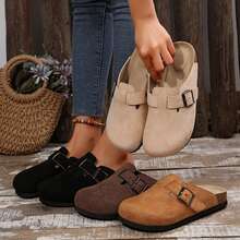 Women's Comfort Cork Footbed Clog, Beach Essentials Womens Sandals Cork Footbed - Đen 7 - Xem 3
