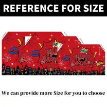 1 buah Banner Latar Belakang Pesta Ulang Tahun Motif Jaring Laba-laba Merah untuk Pesta Ulang Tahun, Banner Meja Kue, Stan Foto, Perlengkapan Dekorasi Latar Belakang Pesta Tema Superhero, Hadiah - MultiWarna - View 6