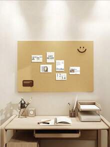 Large Size No Drilling Decorative Bulletin Board, Self-Adhesive Wall Memo Board, Nordic Minimalist Felt Combination Display Board, Reusable Home/Office/Classroom Photo Wall Message Board, Polyester Felt Pin Board For Room Decor/Office Memo/Study Room Notes/Entryway Key Holder/Vanity Jewelry Organizer And Holiday/Party Theme Backdrop, Suitable For Bedroom/Study/Living Room/Office/Classroom Wall Decor, Great Helper For Christmas And New Year Decoration - 笑臉長方形 - 查看 5