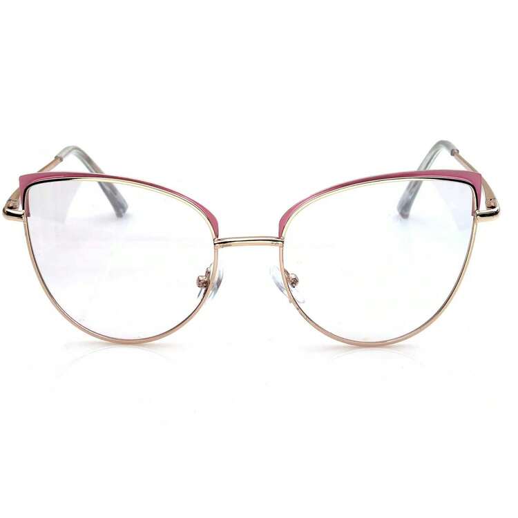 1 件女士不锈钢猫眼弹簧铰链时尚轻便眼镜 - 金粉/變色片 - 查看 7