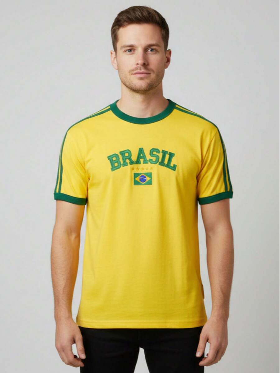 Retro Brazil Embroidered Blouse Without State - Màu vàng - Xem 1