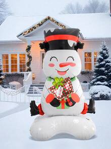 2 pièces Ensemble de ballons de bonhomme de neige de Noël debout de grande taille, bonhomme de neige tenant une boîte-cadeau et un ballon de cadeau miniature, convient pour la décoration de fête de Noël, fête de vacances, décoration de thème d'hiver, Joyeux Noël, décoration de jardin, ballon de bonhomme de neige de Noël, fournitures de fête de Nouvel An à la maison