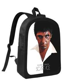 Scar Face Backpack School Student Bag Zipper Book Bag Anime Laptop Birthday Gift Back To School - 黑色 - 查看 2