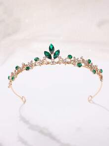 1pc Women's Fashion Princess Crown Rhinestone Headband, Sweet Birthday Hair Accessory, Coronas, Tiara, Headpiece, Hair Garland, Bridesmaids Gifts, Wedding Items, Looks Of Party