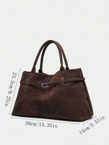 复古风简约高端多功能大容量手提包 - 咖啡棕 - 查看 7