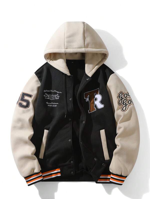Autumn/Winter New Men's Teenage Street Basketball Outdoor Sports Baseball Hooded Jacket