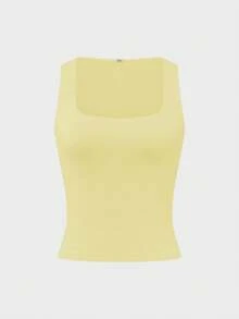 GAOVOT 女士纯色性感Y2K风格休闲/工作衬衫，夏季 - 黃色 - 查看 9