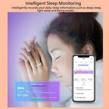 Smart Ring For Women,Fitness Tracker With Heart Rate,Blood Oxygen,Blood Pressure,Sleep Monitoring,Step Counting,IP68 Waterproof For And Android,No Subscription Fee (Enamel Rose Gold, 8 # ) - Enamel Rose Gold - View 5