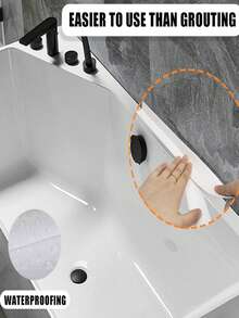 Bandă de etanșare autoadezivă pentru îmbinări de toaletă, impermeabilă și rezistentă la mucegai, bandă de etanșare autoadezivă pentru bucătărie și baie, bandă impermeabilă pentru baie, autocolant frumos pentru cusături pentru chiuveta de bucătărie, bandă autoadezivă impermeabilă din PVC: Păstrați chiuveta de baie, dușul, cada și toaleta etanșate și protejate! Potrivită pentru instalatori și contractori