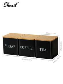 shoxil 1 Pc Iron Airtight Jar, Coffee Bean, Tea & Sugar Storage Jar, Kitchen Food & Spice Storage Box/Jar, Lidded Moisture-Proof Small Jar, Suitable For Kitchen Storage Of Coffee Beans, Tea, Salt, Sugar And Grains