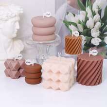 Ensemble de moules géométriques multicolores pour la coulée de résine. Moules en silicone en forme de cube, pilier et carré pour la fabrication de bougies parfumées en cire de soja, savon DIY