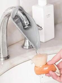 Silicone Faucet Extender With Adjustable Water Splash Guard, Suitable For Kitchen And Bathroom, Prevents Water Splashing, Ideal Accessory For Kids To Wash Hands - Grey - View 7