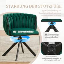 Velourssessel mit Schwerlastmetallgestell, 180°-Schwenkfunktion, rückengerechte Ergonomie und samtweicher Luxus für ortsflexible Einsätze zwischen Lounge, Boudoir und kreativem Arbeitsbereich(2er-Set)