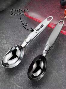 1pc Custom Ice Cream Dipping Tool Custom With Your Name Personalize Stainless Steel Ice Cream Scoop Versatile Dessert Spoon For Ice Cream Fruit And More Comfortable Grip Scoop For Home Use Christmas Gifts - Multicolor - View 3