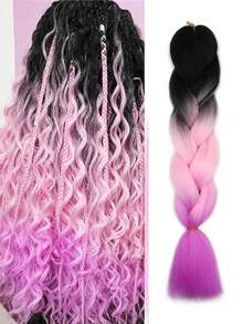 Paquete de 1 cabello trenzado grande de 24 pulgadas apto para mujeres, color rosa oscuro, extensiones de cabello sintético de ganchillo útiles y hábiles, resistentes al calor, para Halloween, Navidad, Año Nuevo, carnaval y festivales de música - Multicolor - Ver 25