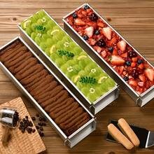 1pc Multifunctional Aluminum Rectangular Cake Pan With Base - Ideal For Tiramisu, Cheesecake And Mousse - Essential Baking Tool For Holidays - Multicolor - View 4