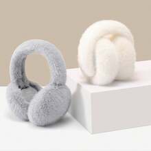 Ear Muffs Winter Women,Faux Fur Soft Foldable Fluffy Ear Warmers,Earmuffs Outdoor Cold Weather - Hồng - Xem 2