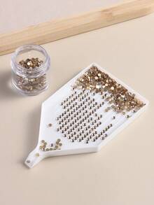 Bandeja organizadora de plástico con diamantes para arte de uñas, piedras rhinestone y cuentas | Bandeja de clasificación y almacenamiento de piedras rhinestone y cuentas, herramienta de accesorios de diamantes DIY, herramienta para salón de uñas - Blanco - Ver 10