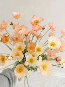 1/5 Stücke künstliche Mohnblume, 59 cm lang, mit 4 Blüten, einfacher und moderner Stil, kann gebogen werden und verblasst nicht - verwendet für DIY Blumenwand, Szenengestaltung, Wohnzimmer und Schlafzimmer Vase Blumenarrangement, Hochzeit, Party Dekoration, Schreibtisch Deko. Herbst und Frühling Blattdekor, Raumdekoration, Heimdekoration, Küchendekoration, Hochzeitsdekoration, Tischdekoration, Tischaufsätze, Bürodekoration, Gartendekoration, Outdoor-Dekoration