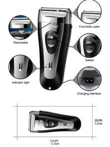 Kemei KM-9038 Reciprocating Electric Shaver, USB Rapid Charging, Rechargeable Shaver, Home Beard Trimmer, Men's Face Shaver, Gift For Boyfriend, Father's Day Gift (1pc) - Black - View 5