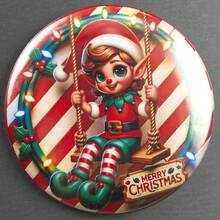 1PC Manual Christmas Bottle Opener Refrigerator Magnets For Beer And Beverages - Easy To Hold Round Bottle Opener, Decorative Fridge Magnet With Nativity, Santa Claus, Snowman Elements, Fun Kitchen Supplies, Thanksgiving, Christmas And New Year Gifts, Christmas Party Supplies, Family Dinner