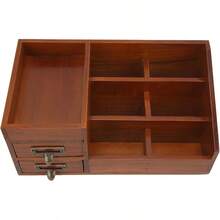 - Organizador de maquillaje de madera rstica con cajones, organizador superior, exhibicin de joyas - inicial - Ver 8