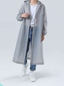 可重复使用带帽雨披，男女通用，EVA材质，轻便防水，适合学校、办公室、居家、旅行等各种场合，女士户外服装，非一次性便携成人雨披，批发价，EVA雨披，户外旅行透明款 - 彩色 - 查看 26