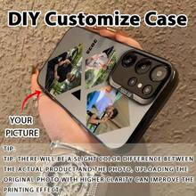 Anpassbares mattes schwarzes Handyhülle mit kleinem Raster-Fotomuster, kompatibel mit Apple 17/16/15/14/13/12/11/Pro MAX/Pro/Plus, OPPO, Redmi und anderen Handymodellen. Personalisierte Handyhülle mit Geburtstags-, Paar-, Familie-, Haustier- und Hundefotos, ideal als Überraschungsgeschenk für Freundin, Familie, Freund, Freunde zu Halloween, Feiertagen, Geburtstag, Weihnachten