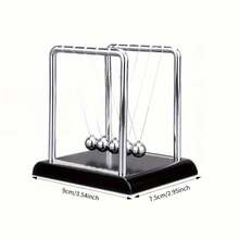 黑色牛顿摆平衡金属球，适合初学者的便携式科学物理桌面，创意家居装饰雕像，金属和塑料非电动办公室桌面装饰，放松礼物，塑料科学学习模型 - 适用于办公室、家庭、客厅和卧室 - 也是送给男士的理想礼物 - 彩色 - 查看 5