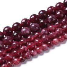 Natural Red Garnet Gemstone Round Beads, 4mm/6mm/8mm/10mm Smooth Loose Beads, Suitable For Jewelry Making Enthusiasts, DIY Accessories, Handmade Gifts - Red - View 7