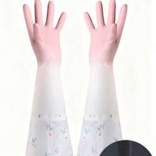 1 Par de Luvas de Borracha para Lavar Louça, Luvas de Lavar Louça de Cozinha de Látex, Luvas de Limpeza Doméstica Multifuncionais