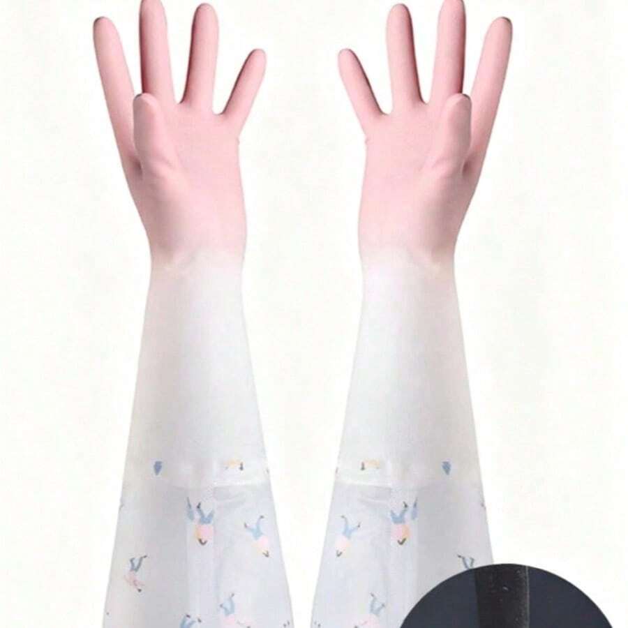 1 Par de Luvas de Borracha para Lavar Louça, Luvas de Lavar Louça de Cozinha de Látex, Luvas de Limpeza Doméstica Multifuncionais