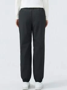 Women's Winter Waterproof Windproof Ski Pants – Thermal Lined & Thickened Cargo Trousers With Graphene Thermal Pads, Zippered Pockets, Insulated Softshell Hiking Snow Pants For Skiing, Snowboarding, Arctic Trekking, Polar Expedition & Daily Cold-Weather Commute - Black - View 3