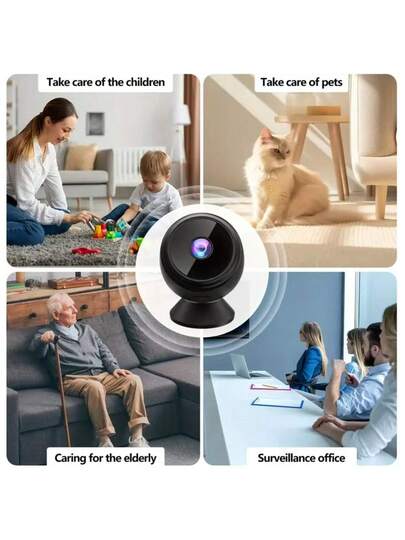 1pc/ Mini Wireless WiFi Security Camera, 2.4GHz, USB/Battery Powered, Portable Indoor/Outdoor Monitoring Home, Office, Car, Pets, Motion Detection, Night Vision, view 2