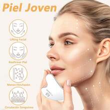 FANBOLD Gua Acero Inoxidable,Washa Reafirmante Antiarrugas,Guasha para Cara Cuerpo Cejas Cuello, Masajeador Herramienta de Guashas para Belleza y Cuidado (Plata (Corazón)) HFBI - Plata (Corazón) - Ver 3