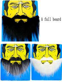 Christmas Realistic Self-Adhesive Fake Beard And Eyebrows, Role Play And Holiday Party Beard Decorations, Photo Props, Funny Beard Costume - Funny Gentleman With Yellow Beard - View 6