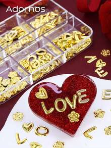 Molde de resina para el Día de San Valentín con relleno de corazón, mariposa, flores de rosa, remaches metálicos, lentejuelas brillantes y rellenos para hacer llaveros DIY