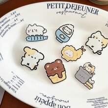 2 piezas Nuevos broches de dibujos animados INS, material acrílico, lindos pasadores, insignias y colgantes accesorios